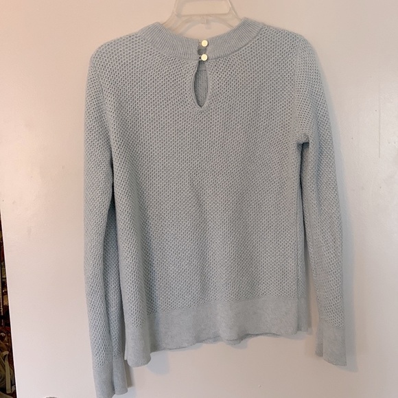 Loft, light blue soft sweater with cute gold buttons on the back. - Picture 2 of 6